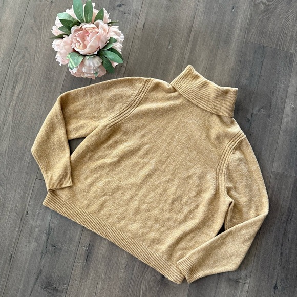 A New Day Heather Amber Yellow Cowlneck Sweater - Picture 2 of 6